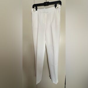 Veronica Beard Elegant Cream Straight Leg Pants